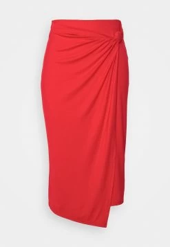 Anna Field Front Knot Midi Skirt - Falda De Tubo - Red -Anna Field 0ab85f809b7e4081986dbd9b6f8d2ea7