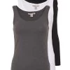 Anna Field Basic Tank 3Er Pack - Top - Black White Mottl