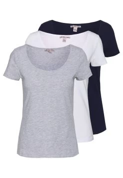 Anna Field 3 Pack - Camiseta Básica - White/Navy/Light Grey Melange