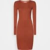 Anna Field Crew Ausschnitt Ripp Top Bodycon Mini Strickkleid - Vestido De Tubo - Brown