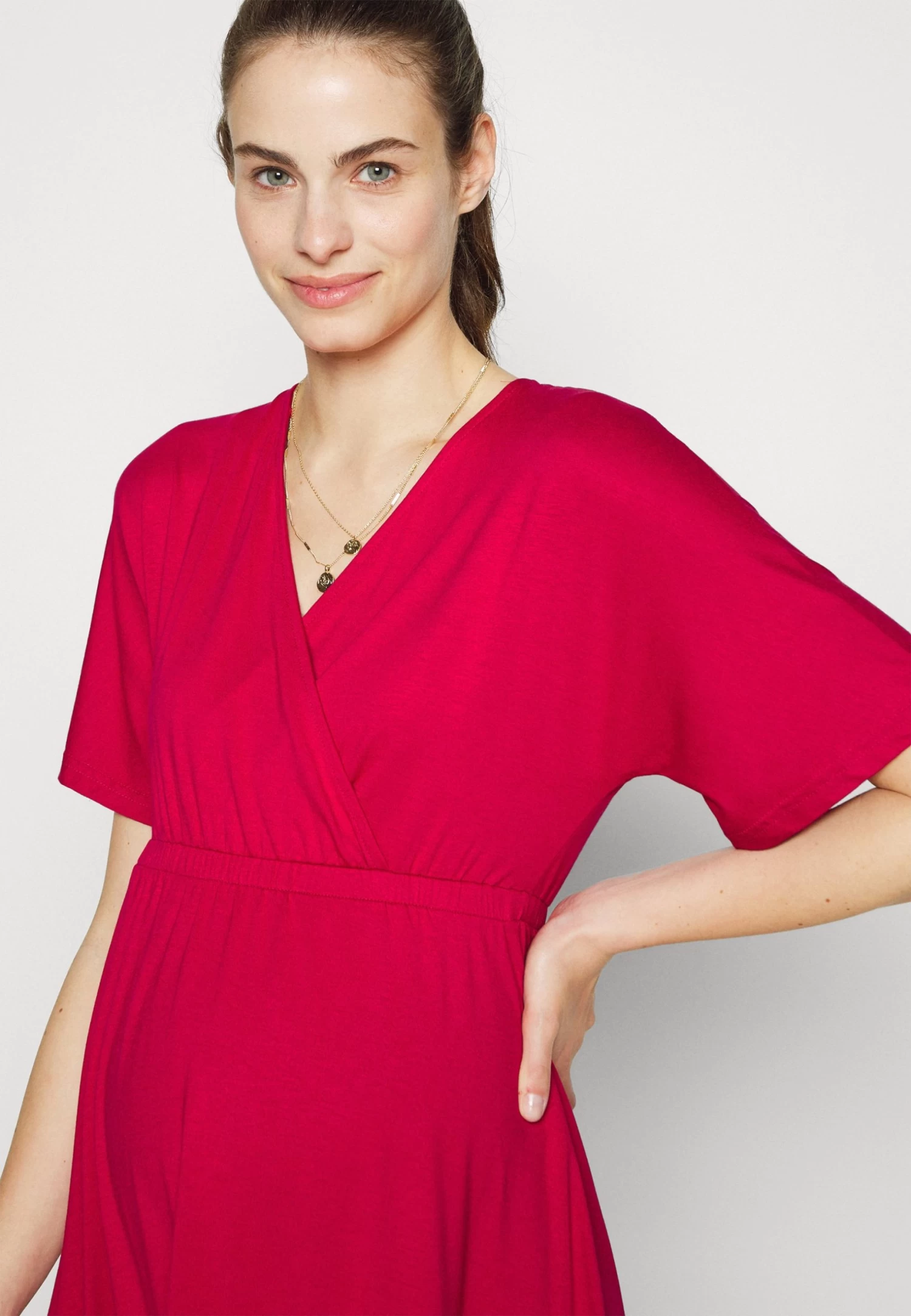 Short Sleeves Flared Mini Dress- Vestido Ligero - Red 5 Short Sleeves Flared Mini Dress- Vestido Ligero - Red - Imagen 5