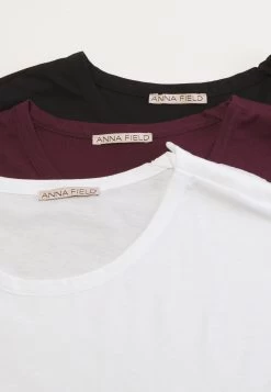 Anna Field 3 Pack - Camiseta Básica - Dark Red/White/Black -Anna Field 7189f3de660c4816a95b01514f0e4eb6