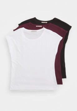 Anna Field 3 Pack - Camiseta Básica - Dark Red/White/Black -Anna Field 753a8a99160b4c0e8cf63e3a73f26cb2