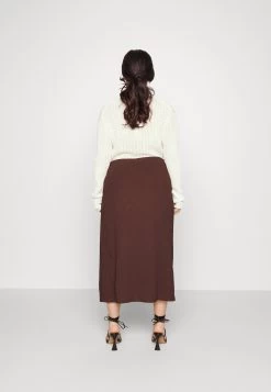 Curvy Textured Sarong Midi Skirt - Falda Cruzada - Brown -Anna Field 7981b9a875064054b0948e6688d4bf58