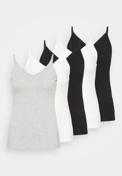 Anna Field 5 Pack - Top - Black/White/Mottled Light Grey -Anna Field 8537daedc5a34656ac2fa3ba8c6ff357