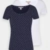 Anna Field 2Er Pack- Camiseta Estampada - Navy/White