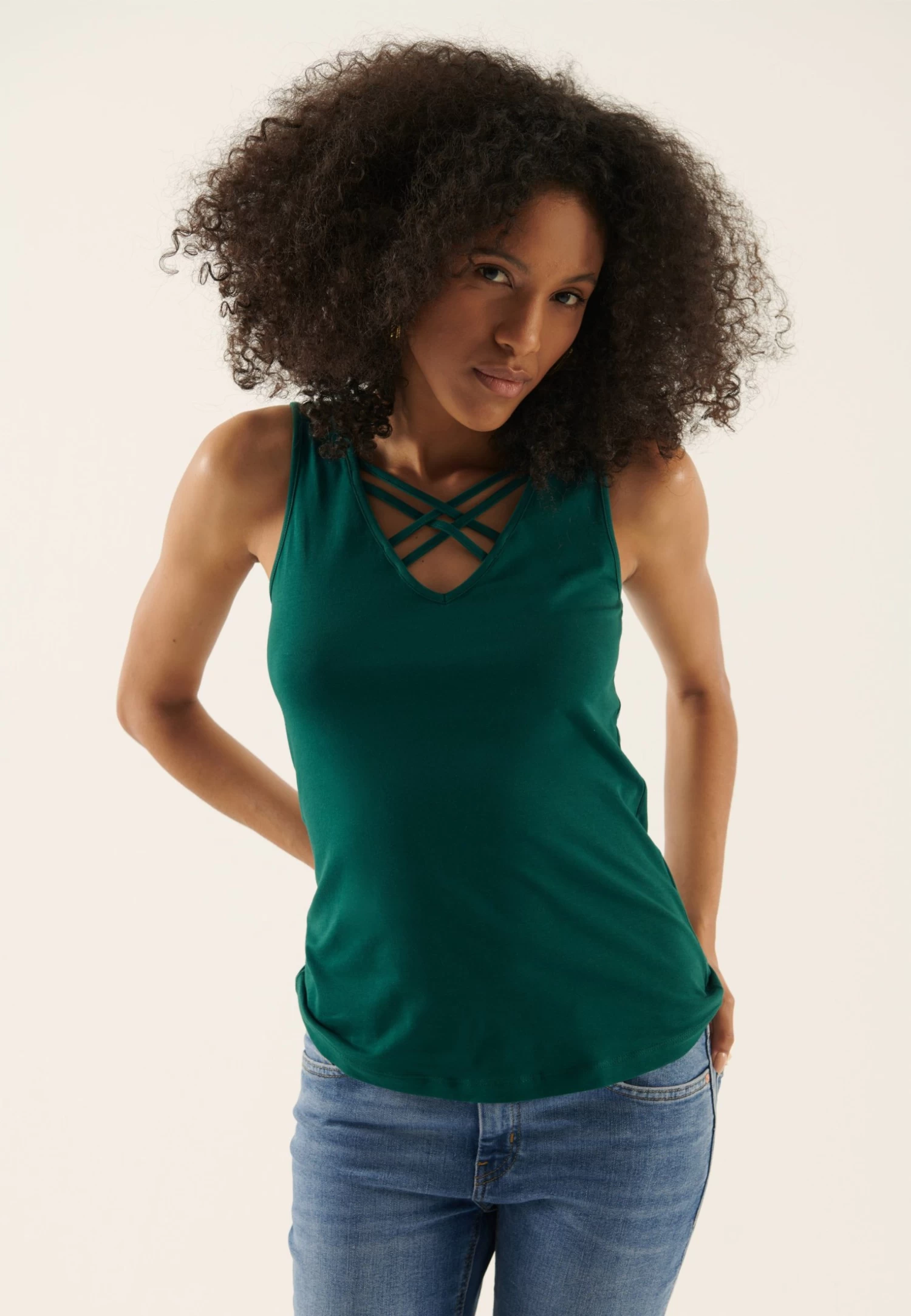 Anna Field 2-Pack - Top - Black/Dark Green 4 Anna Field 2-Pack - Top - Black/Dark Green - Imagen 4