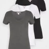 Anna Field 3 Pack - Camiseta Básica - Black, White