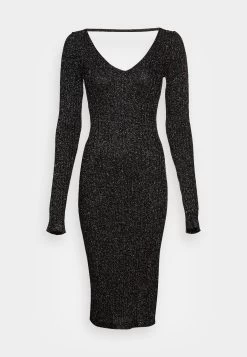 Anna Field Lurex V-Ausschnitt Midi Strickkleid - Vestido De Tubo - Black