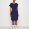 Fit And Flare Flowy Dropped Shoulder- Vestido Ligero - Dark Blue